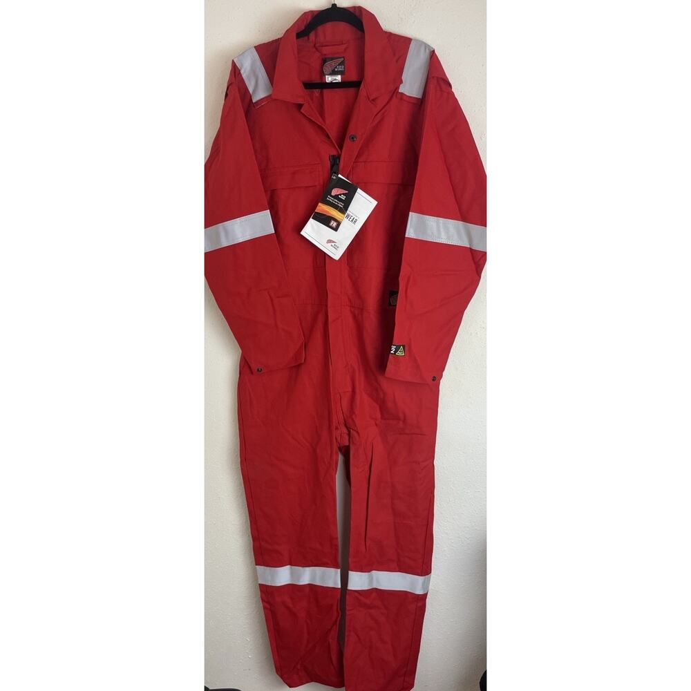Red Wing FR Overalls Fire Retardant Reflective Red Size 40 Towing NEW w/Tag